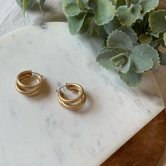 Jewelry - The Charlie - Gold Brushed Triple Hoops